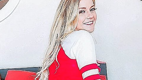 Sexy young blonde fucked by two men