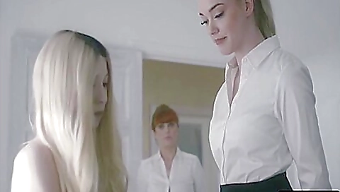 Sexy blonde with huge tits gets fucked in pussy