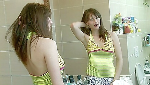 Sexy blonde swallows a load of cum