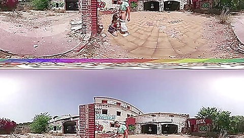 Sexy blonde babe with tattoo fucking