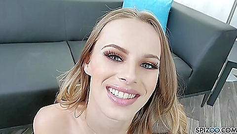 Cute blonde and cum after get interrupted